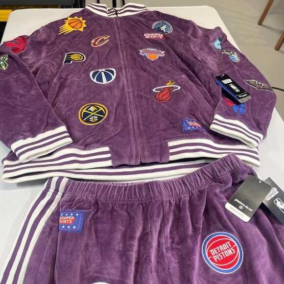 KidSuper Sports Velour NBA Purple Tracksuit (Jacket & Pants Set) - Picture 1 of 16